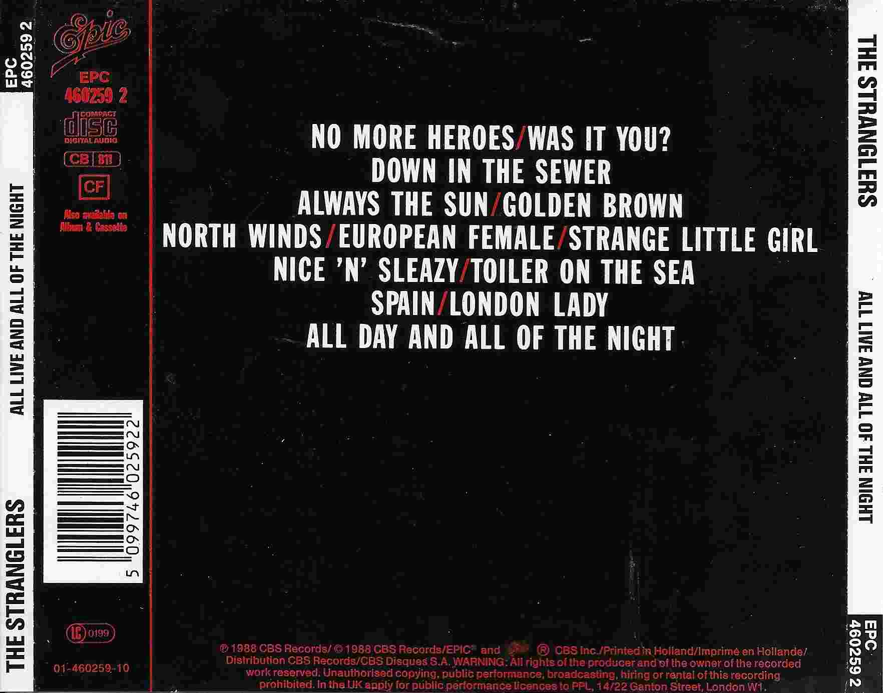 Picture of 460259 2 All live and all of the night by artist The Stranglers from The Stranglers